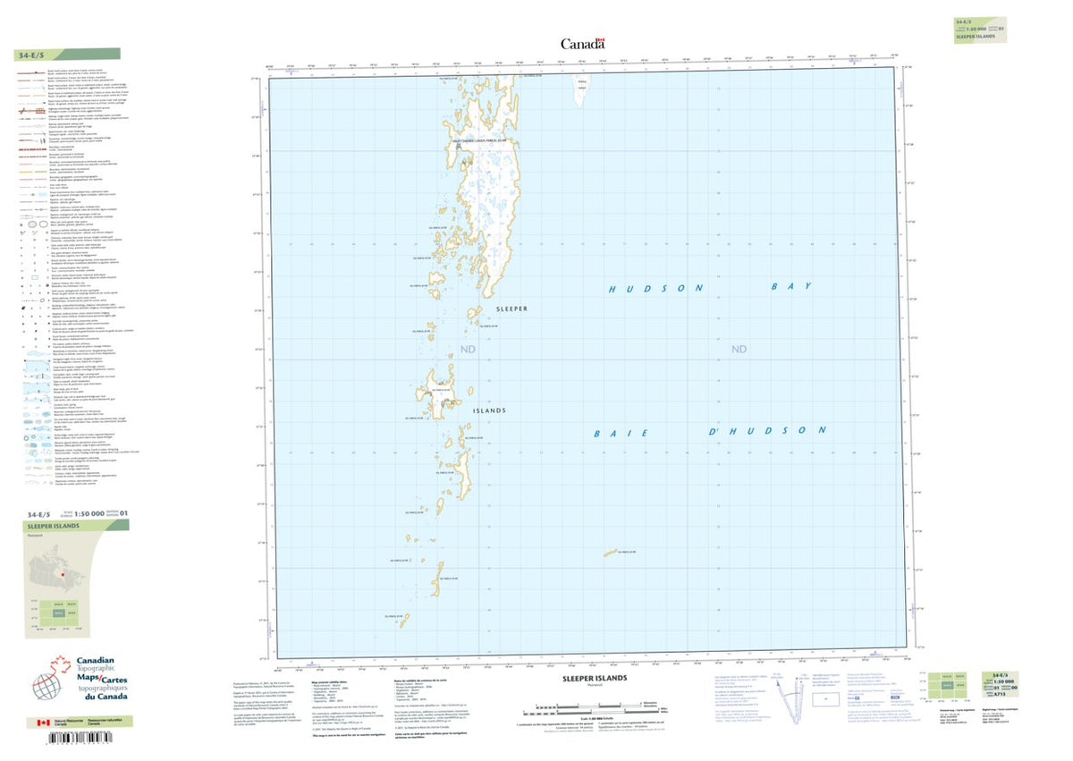 Sleeper Islands (034E05 CanTopo) Map by Natural Resources Canada ...