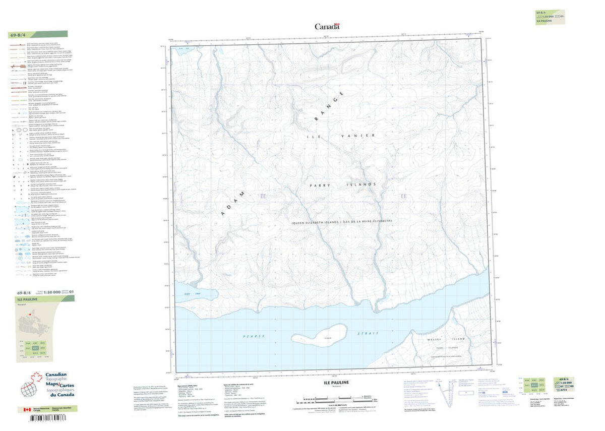Ile Pauline (069B04 CanTopo) Map by Natural Resources Canada | Avenza Maps