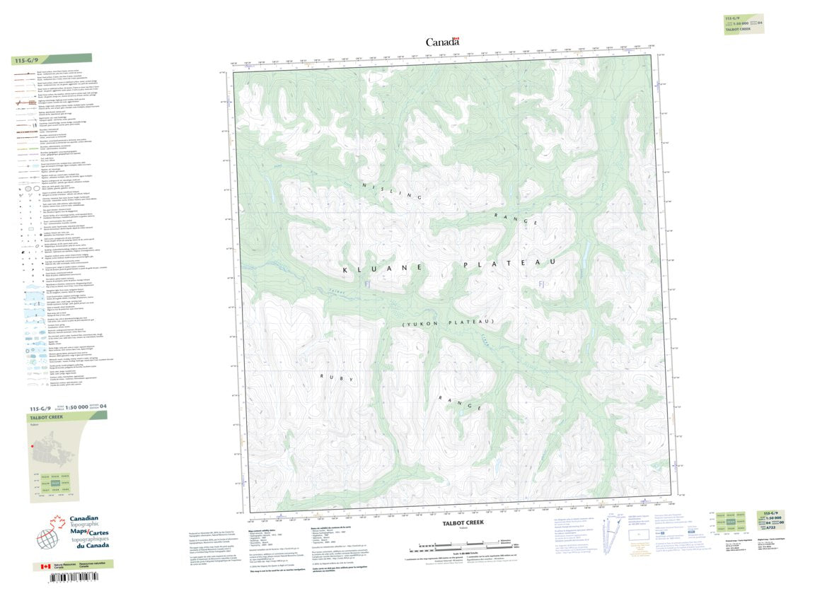 Talbot Creek (115G09 CanTopo) Map by Natural Resources Canada | Avenza Maps
