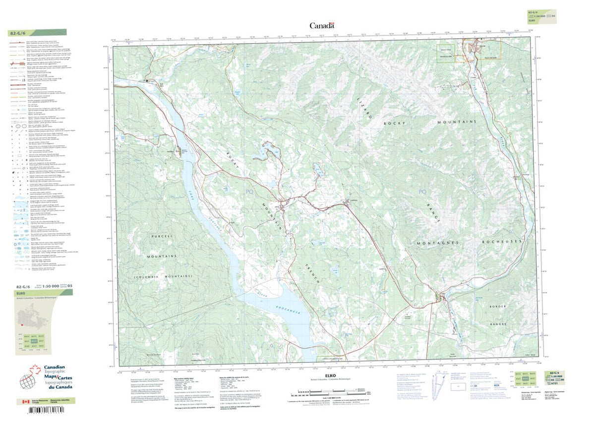 Elko, BC (082G06 CanTopo) Map by Natural Resources Canada | Avenza Maps