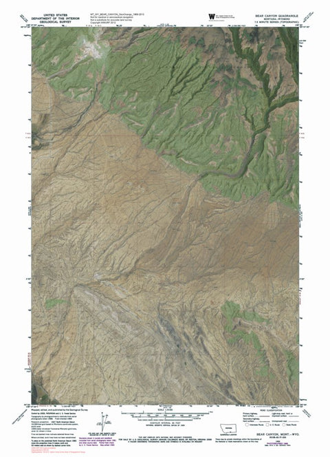 MT-WY-BEAR CANYON: GeoChange 1968-2013