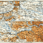 Danube River course map from Raab (Győr) to Budapest, 1913