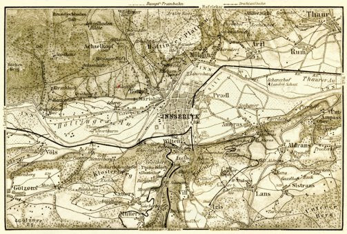 Innsbruck environs, 1906 Map by Waldin | Avenza Maps