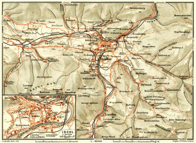 Bad Ischl (Ischl) town plan, 1913