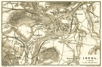 Bad Ischl (Ischl) town plan, 1906