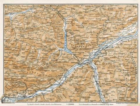 Map of the Lower Inn Valley - Unterinnthal, 1906 by Waldin | Avenza Maps