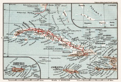 Map of Cuba, 1909