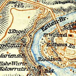 Elbogen (Loket) town plan, 1913