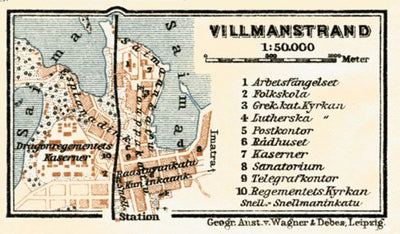 Willmanstrand (Вильманстрандъ, now Lappeenranta) town plan, 1914