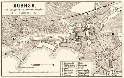Loviisa town plan, 1889
