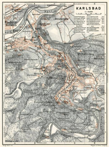 Karlsbad (Karlový Vary) town plan, 1910