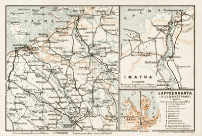 Willmanstrand (Lappeenranta) to Viborg (Viipuri) region map, 1929 (first version)