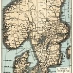 Sweden, Norway and Denmark. General map, 1900