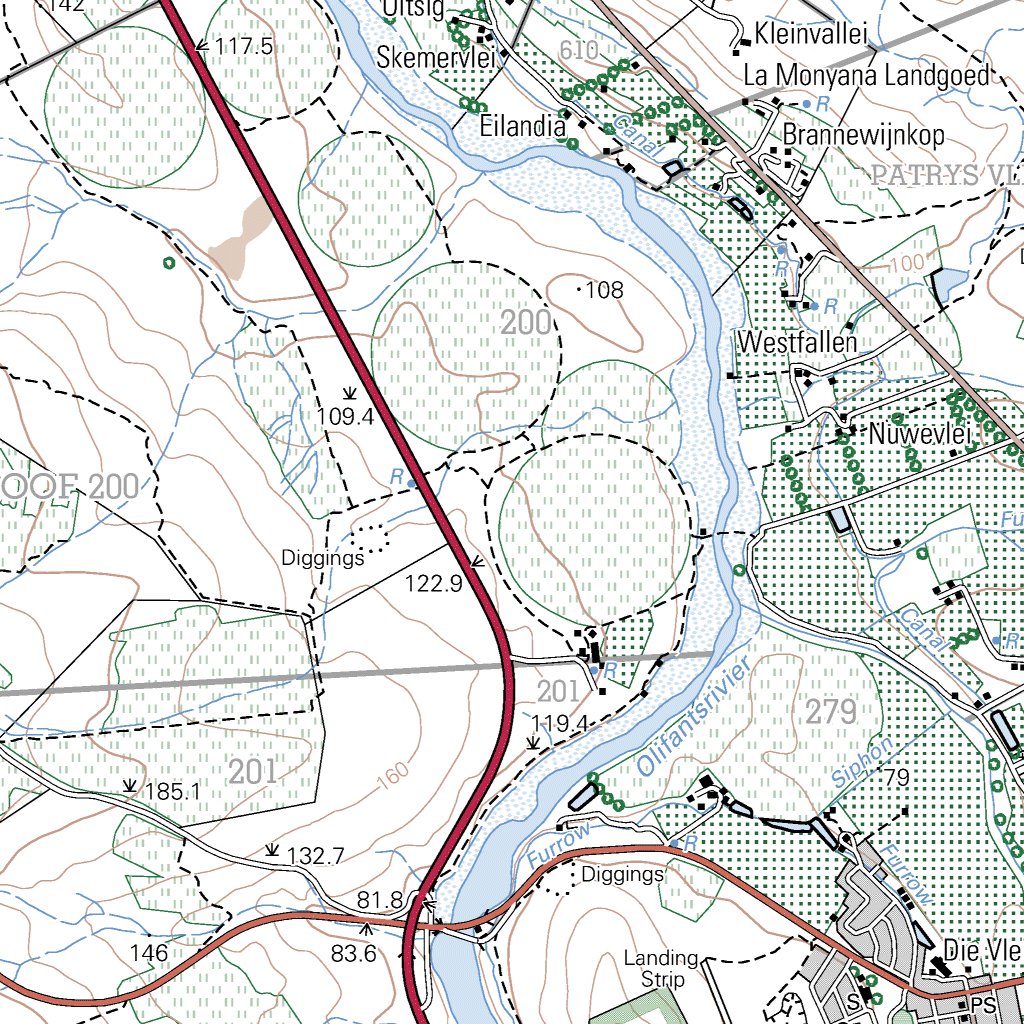 3218BB CLANWILLIAM map by Chief Directorate National Geospatial