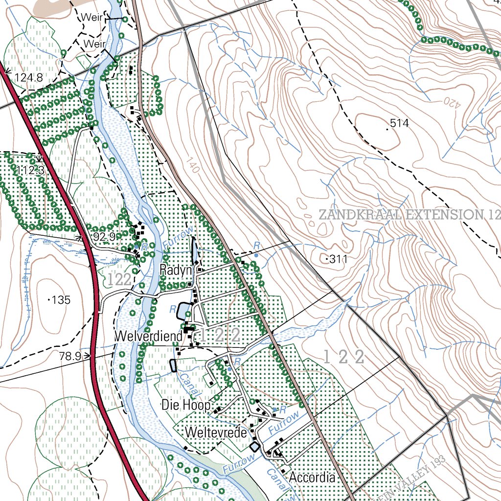 3218BB CLANWILLIAM map by Chief Directorate National Geospatial
