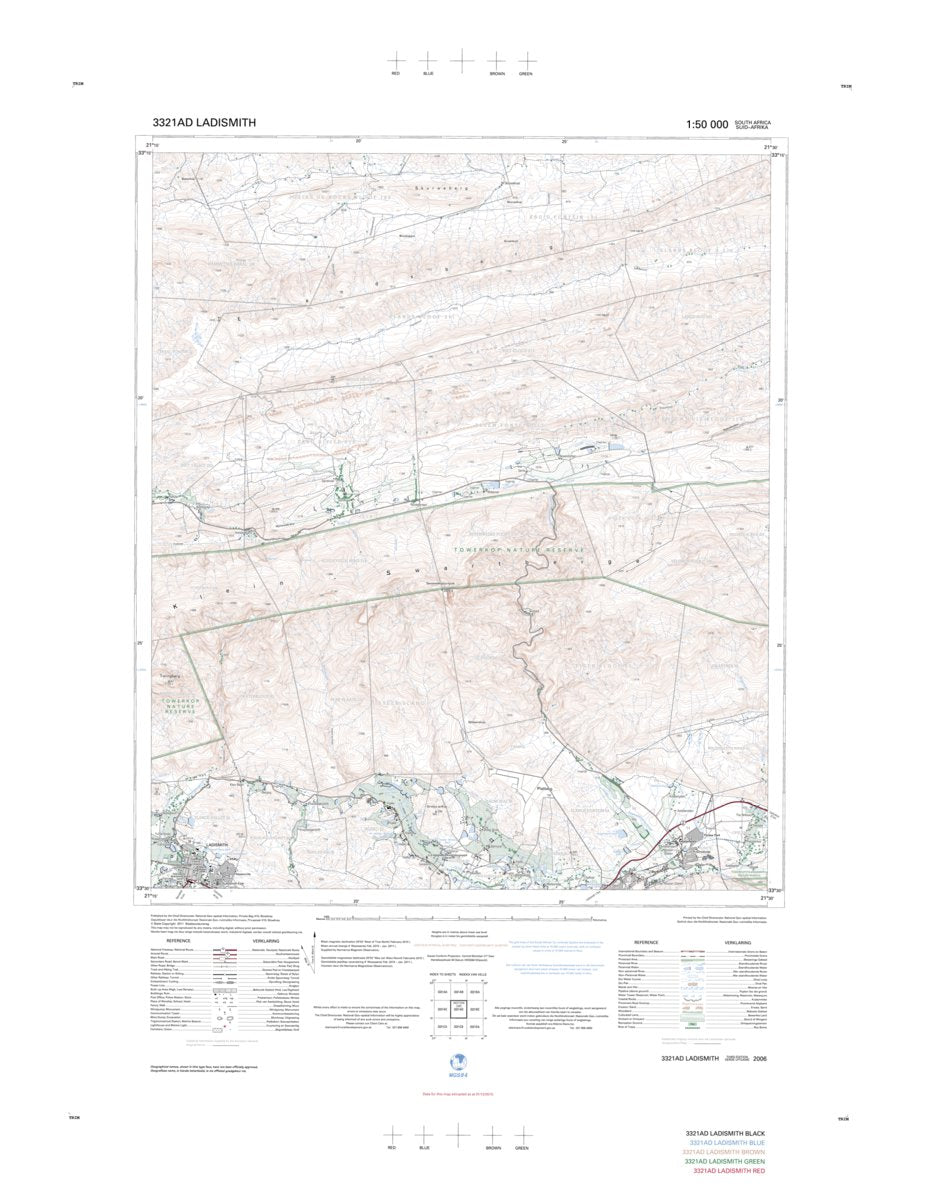 3321AD LADISMITH Map by Chief Directorate: National Geo-spatial ...