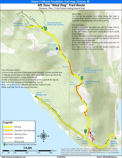 Tzouhalem Mad Dog Trail Map - Heavy J