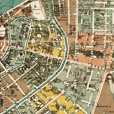 План Петрограда на 1917 г. Petrograd (Saint Petersburg) City Map, 1917