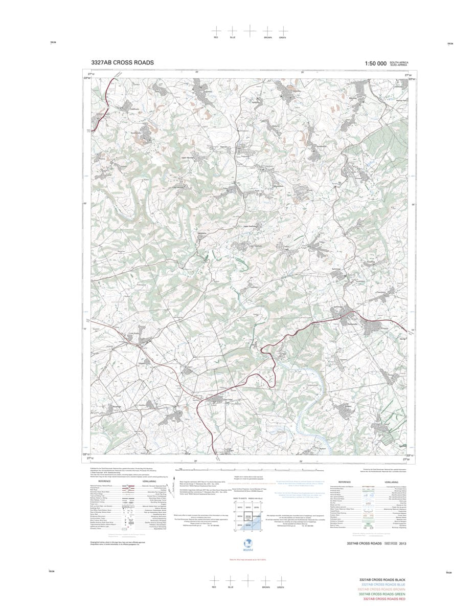 3327AB CROSS ROADS Map by Chief Directorate: National Geo-spatial ...
