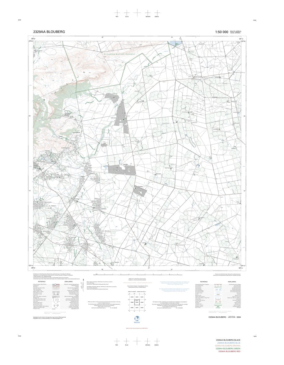 2329AA BLOUBERG Map by Chief Directorate National Geospatial