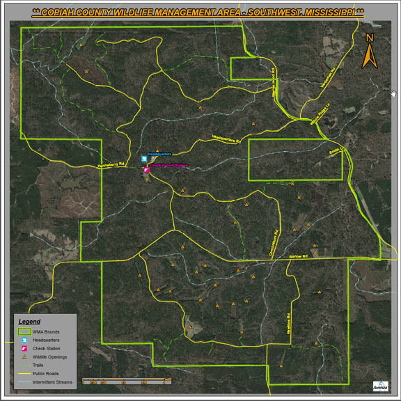 COPIAH WMA MS 12x12 Map by Scout Pro Mapping Avenza Maps