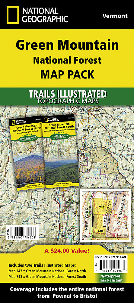 ATLAS 地図 緑 非売品 フルハーフ株式会社 Green Mountain National Forest [Map Pack Bundle] by National