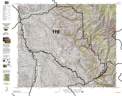 HuntData Wyoming Topo Map for Antelope Unit 116 Preview 1