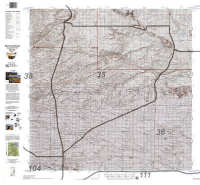 HuntData Wyoming Topo Map for Antelope Unit 35 Preview 1