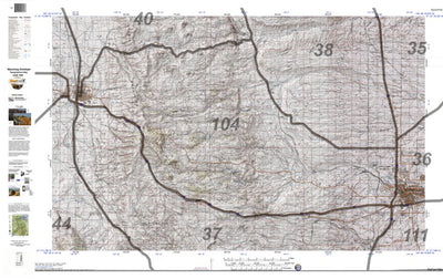 HuntData Wyoming Topo Map for Antelope Unit 104 Preview 1