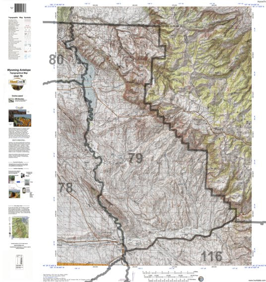HuntData Wyoming Topo Map for Antelope Unit 79b by HuntData LLC ...