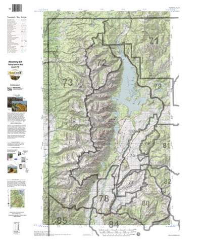 HuntData Wyoming Topo Map for Elk Unit 75