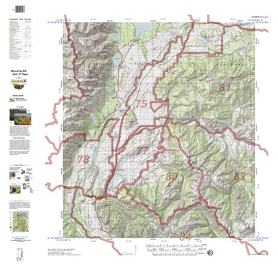 HuntData Wyoming Topo Map for Elk Unit 77