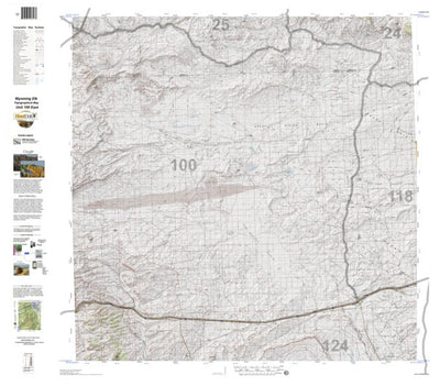 HuntData Wyoming Topo Map for Elk Unit 100e