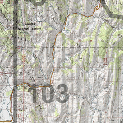 HuntData Wyoming Topo Map for Elk Unit 103