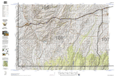 HuntData Wyoming Topo Map for Elk Unit 106