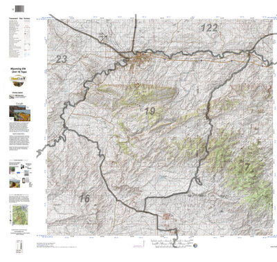 HuntData Wyoming Topo Map for Elk Unit 19
