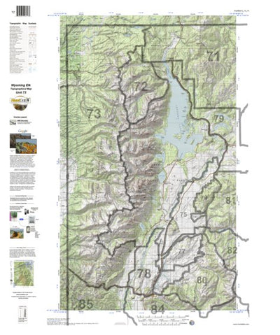 HuntData Wyoming Topo Map for Elk Unit 73