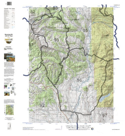 HuntData Wyoming Topo Map for Elk Unit 93