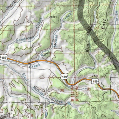 HuntData Wyoming Topo Map for Elk Unit 93