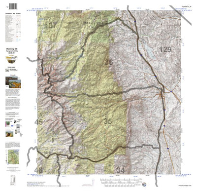 HuntData Wyoming Topo Map for Elk Unit 36
