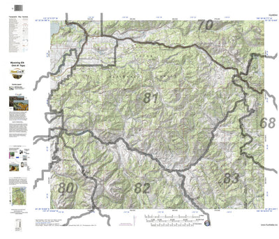 HuntData Wyoming Topo Map for Elk Unit 81