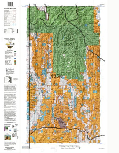 HuntData Wyoming Land Ownership Map for Mule Deer Unit 135w