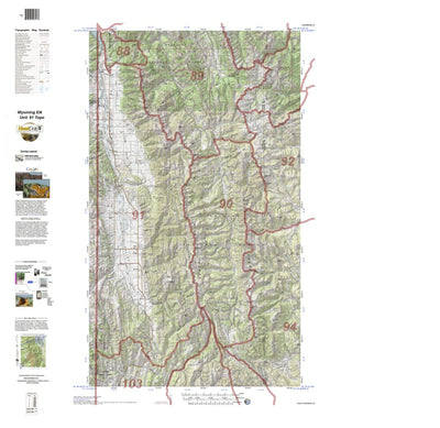 HuntData Wyoming Topo Map for Elk Unit 91