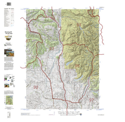 HuntData Wyoming Topo Map for Elk Unit 96
