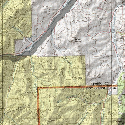 HuntData Wyoming Topo Map for Elk Unit 63