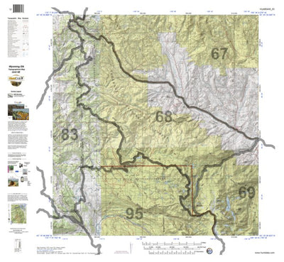 HuntData Wyoming Topo Map for Elk Unit 68