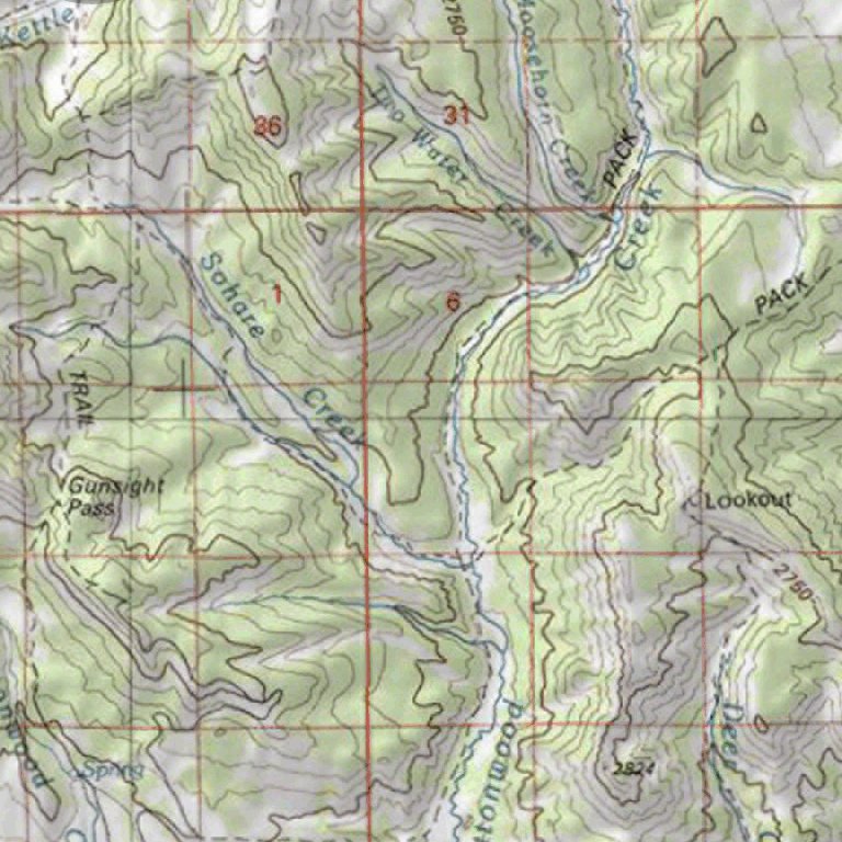 Flagg Ranch Map HuntData Wyoming Topo Map for Elk Unit 83 by HuntData LLC | Avenza Maps