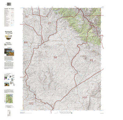 HuntData Wyoming Topo Map for Elk Unit 98