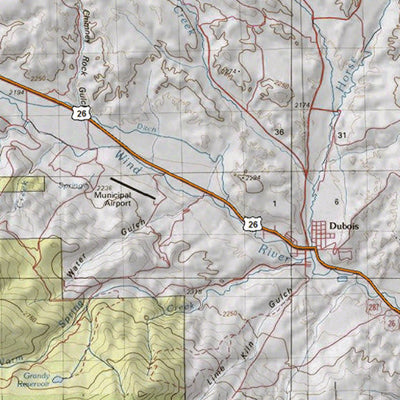 HuntData Wyoming Topo Map for Mule Deer Unit 129
