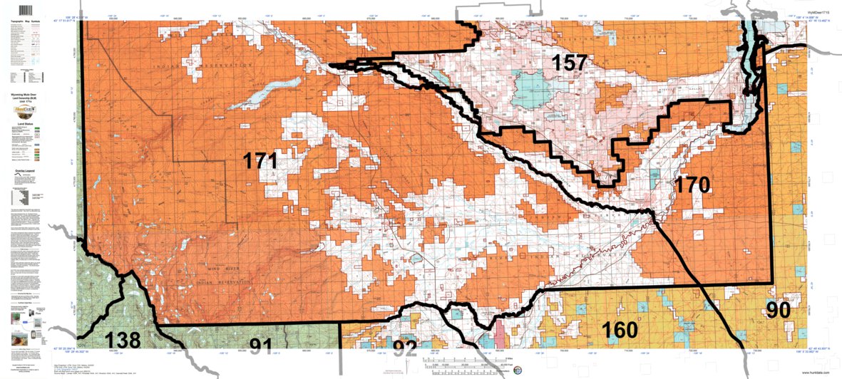 HuntData Wyoming Land Ownership Map for Mule Deer Unit 171s by HuntData ...